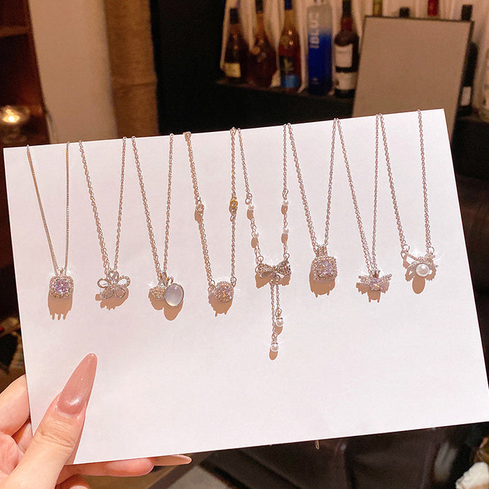 Wholesale Titanium Steel Micro Inlaid Zircon Clavicle Chain