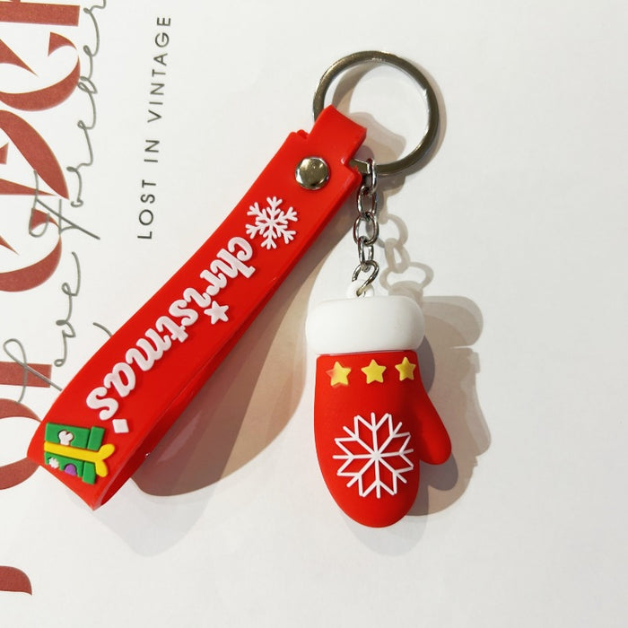 Wholesale PVC Christmas Snowman Cartoon Doll Keychain JDC-KC-WuYi083