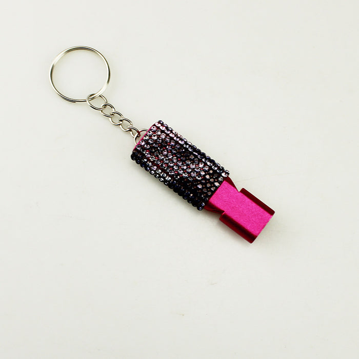 Wholesale Rhinestone Survival Whistle Stylish Grey Metal Emergency Whistle For Keychain Everyday Carry Outdoor Use