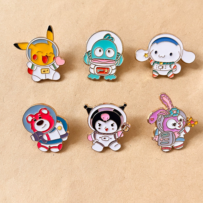 Wholesale High end, niche metal brooch, cartoon badge, cute student clothing accessories