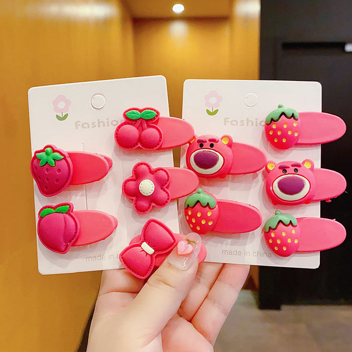 Wholesale Strawberry Bear Hair Clip - Stylish Cartoon Resin Hair Accessory for Everyday Styling Gift