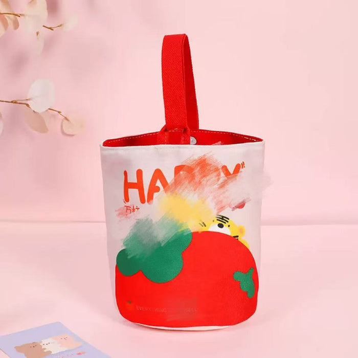 Wholesale Cartoon Canvas Bucket Bag Cute Small Bag