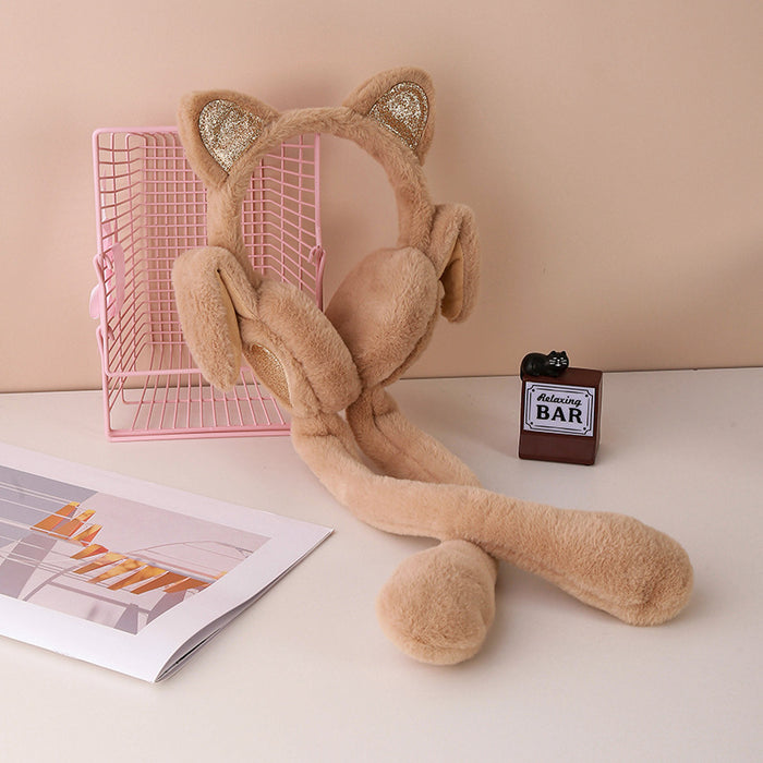 Wholesale Shake the sound can move the heart cute air bag earmuffs