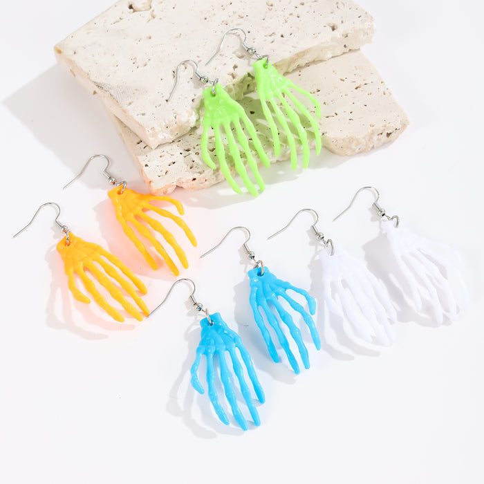 Wholesale Acrylic Skeleton Hand Earrings Horror Atmosphere  Tricky Bat Ghost Earrings