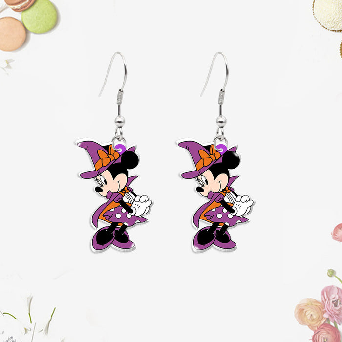 Wholesale  party creative earrings cute asymmetrical acrylic heat shrinkable earrings