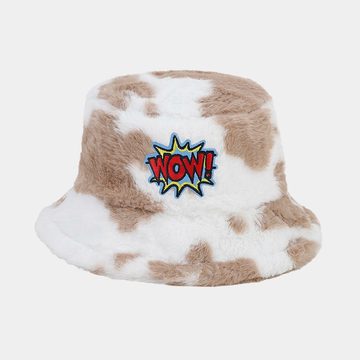 Wholesale Cow Pattern Plush Bucket Hat JDC-FH-LvY050