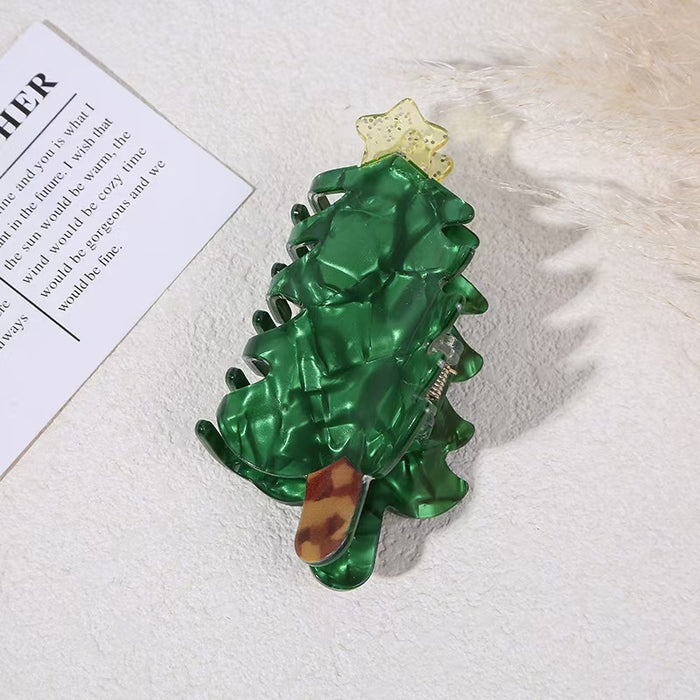 Wholesale Christmas Acrylic Claw Clip Gingerbread Man Candy Cane Design Hair Accessory For Everyday Styling