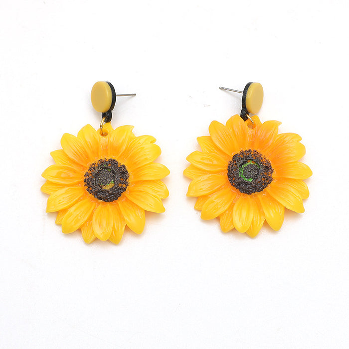 Wholesale sunflower earrings personality temperament all-match exaggerated earrings