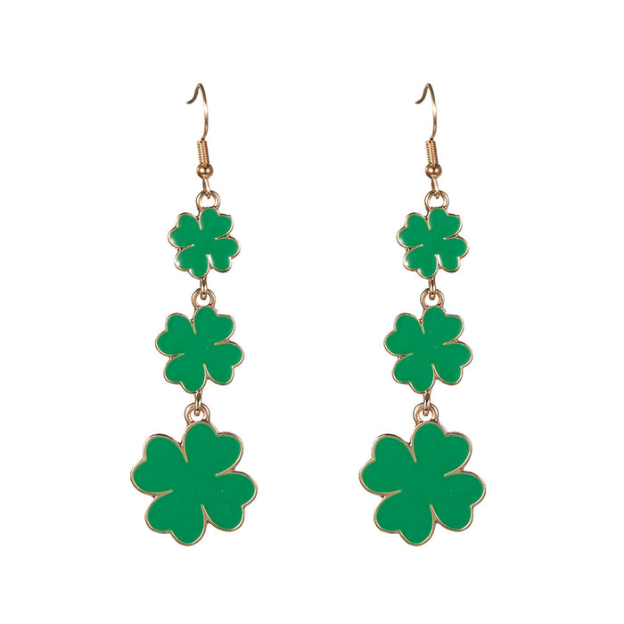 Wholesale Irish Festival Party Alloy Earrings Fashion St. Patrick's Day Shamrock Hat Earrings Women