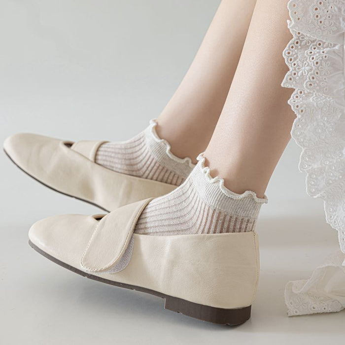 Wholesale Mesh breathable all-in-one machine boneless fungus edge short tube socks