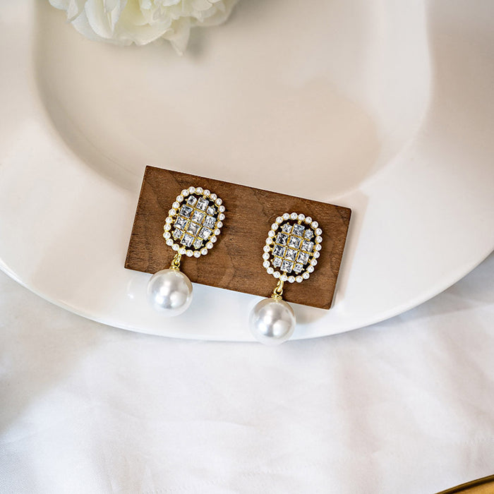 Wholesale Silver Butterfly Tassel Earrings High-end Earrings Elegant Diamond Pearl Long Earrings