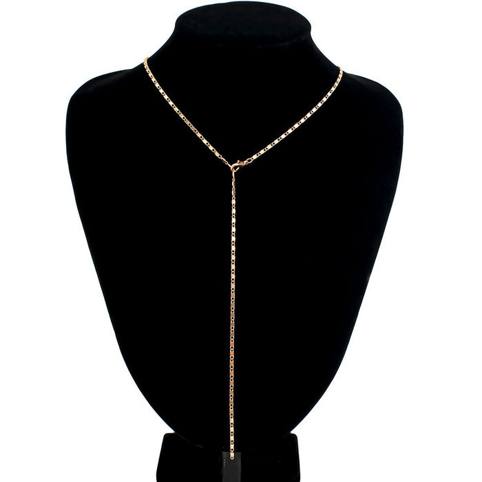 Wholesale Personalized sequin necklace, green crystal collarbone chain, niche design, versatile accessory