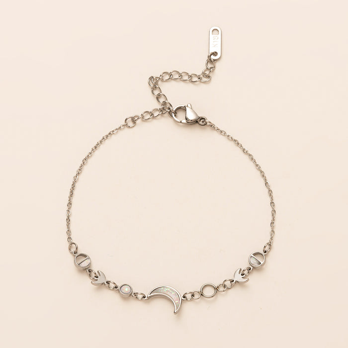 Wholesale Stainless Steel Moon Crescent Gold Plated Bracelet