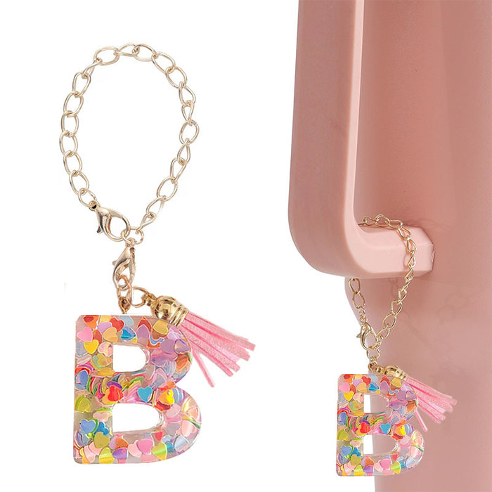 Wholesale Resin English Letter Pendant Keychain JDC-KC-JinZ003