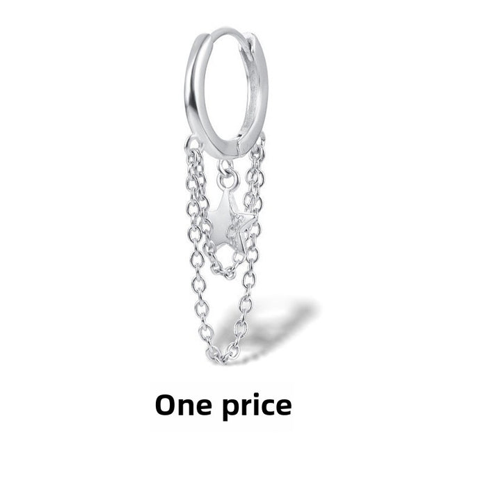 Wholesale Tassel Zircon Earrings Personalized Circle Long Earrings Earrings Square Diamond Full Diamond Chain Earrings Buckle