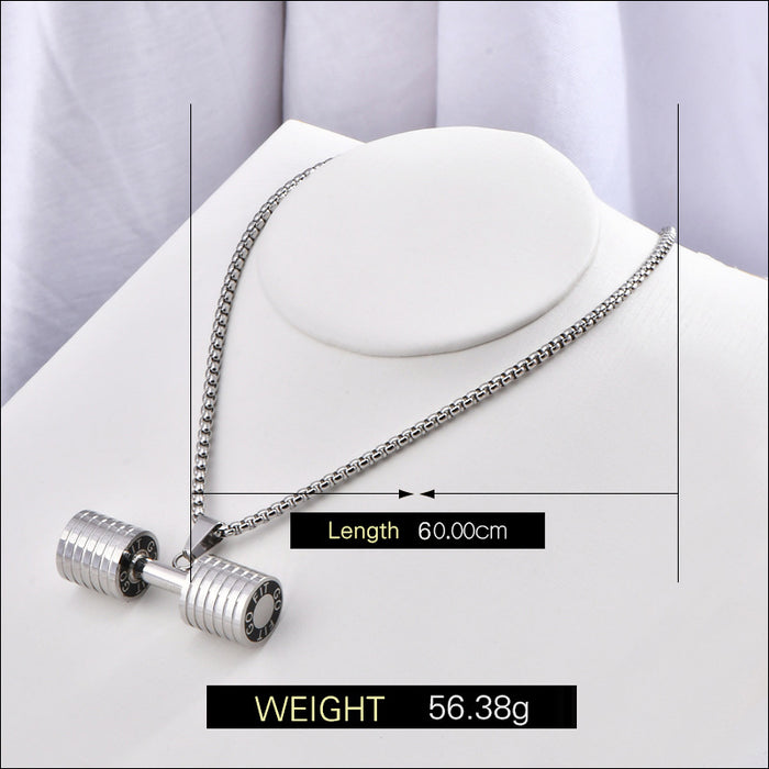 Wholesale  fashion personality dumbbell necklace