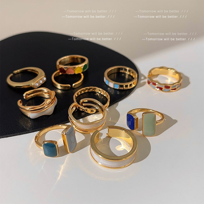 Wholesale Vintage fashion ring with niche design and adjustable opening for personality