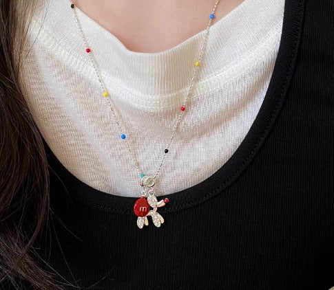 Wholesale  ball dog color necklace female niche  chain sweater chain