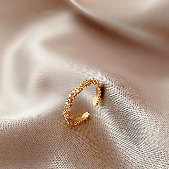 Wholesale Copper Minimalist Pearl Zircon Ring JDC-RS-HanK002