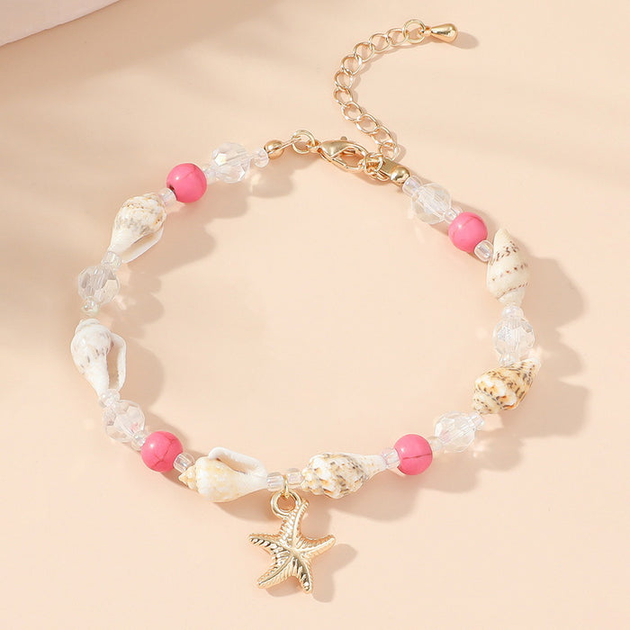 Wholesale Bohemian Sea Star Shell Beaded Bracelet Summer Beach Vacation Jewelry Accessory