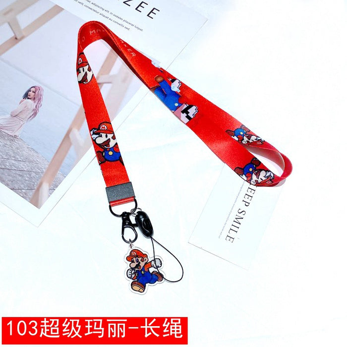 Wholesale Polyester Cartoon Printed Long Hanging Rope Keychain JDC-KC-Gongz057