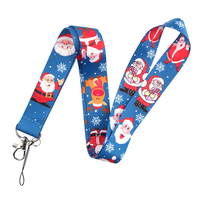Wholesale 3 pcs  Double-sided printed polyester long rope webbing hard case protective case keychain
