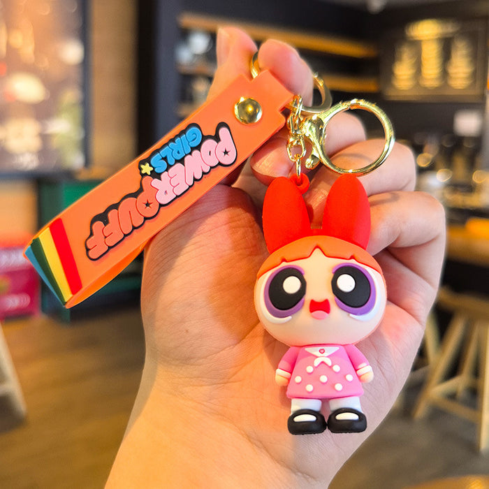 Wholesale Trendy Silicone Little Policewoman Keychain Pendant Car Key Accessory Gift