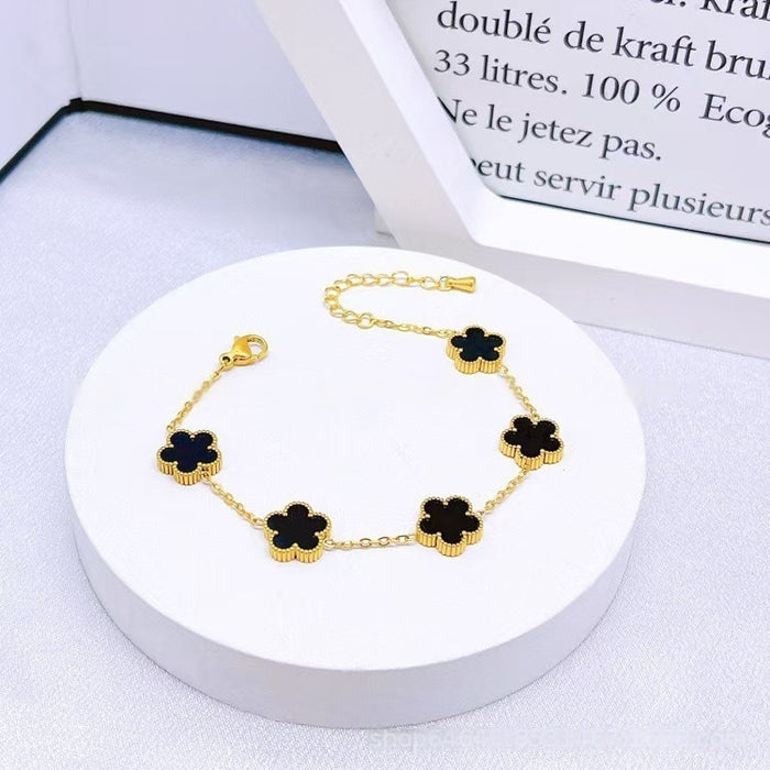 Wholesale Stainless steel clover necklace bracelet earrings