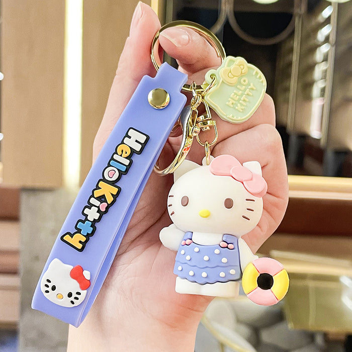 Wholesale Cartoon  silicone doll keychain car pendant  couple bag doll machine key pendant