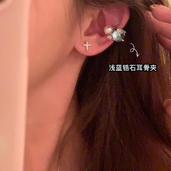 Wholesale Small Bulb Flash Zirconium Ear Clip Women's Earrings