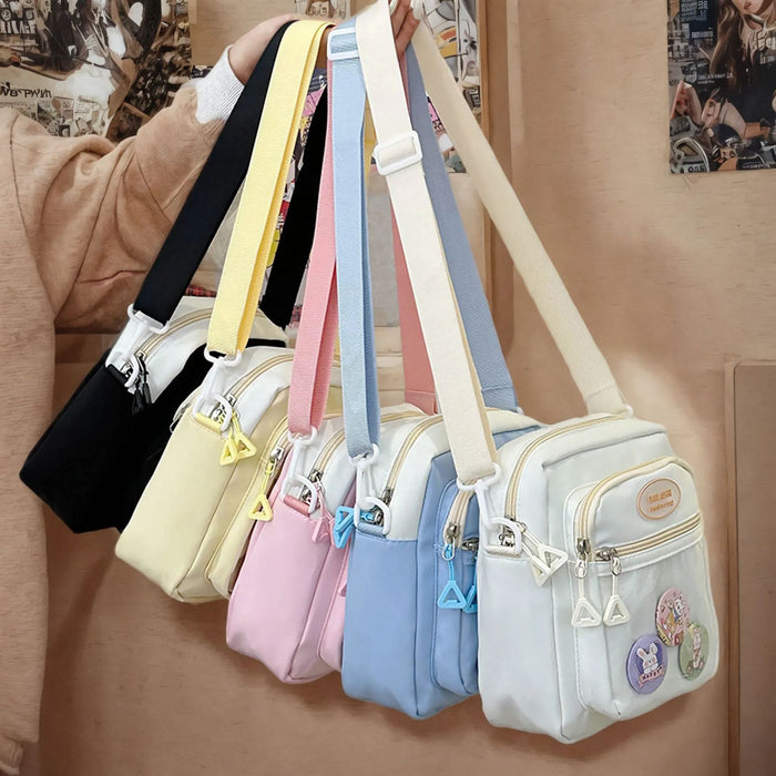 Wholesale This year's popular pain bag women's bag shoulder bag sweet contrast color messenger bag nylon cloth