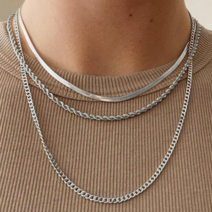 Wholesale Jewelry alloy multi-layer layered necklace, simple collarbone chain