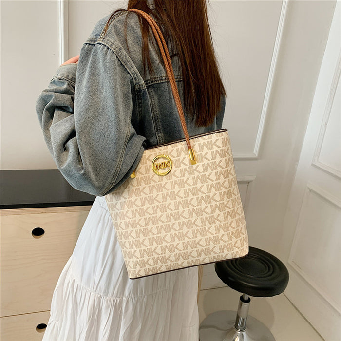 Wholesale Large Capacity Woven Bag with Bucket Bag Shoulder Bag JDC-SD-Pengz001