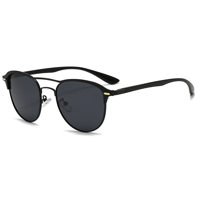 Wholesale New Sunglasses Retro Round Frame Sunglasses Double Beam Driving Glasses Polarized Sunglasses
