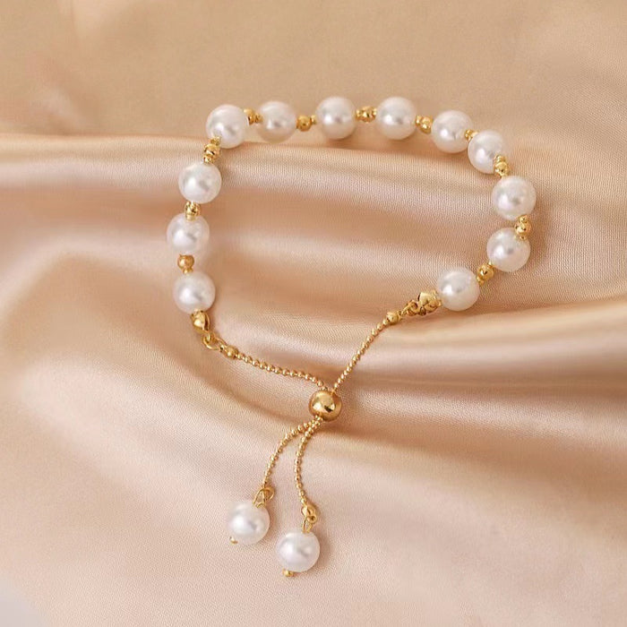 Wholesale New Fancy Pearl Ins Style Niche Design Simple Super Fairy Gentle Style Girl Bracelet JDC-BT-DX001