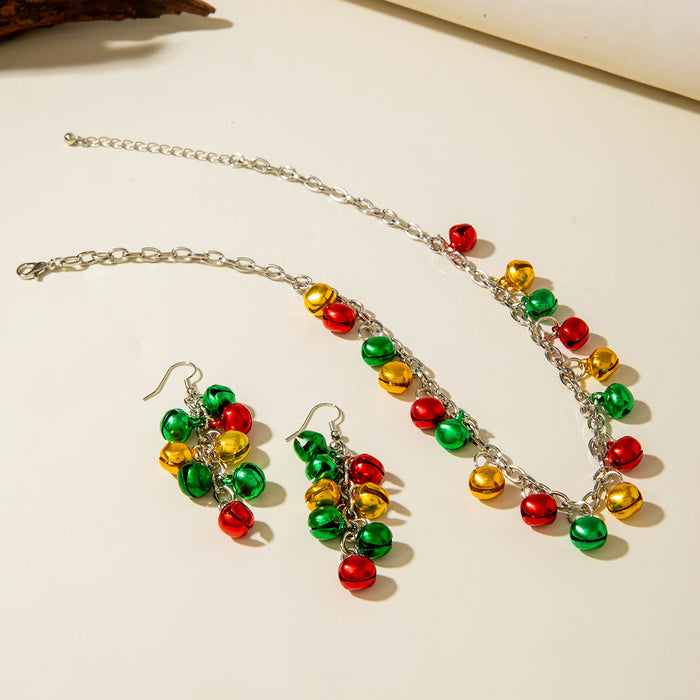 Wholesale Christmas Bell Love Drop Earring and Necklace Set Jewelry Accessory Gift MOQ≥2