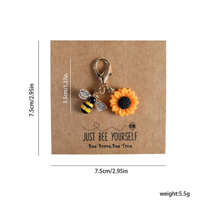 Wholesale Cute bee and sunflower keychains