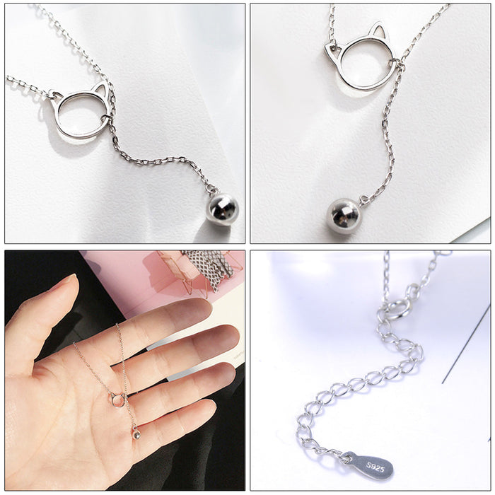 Wholesale Cute cat bell necklace, simple collarbone chain, girl's accessory bracelet, ankle chain