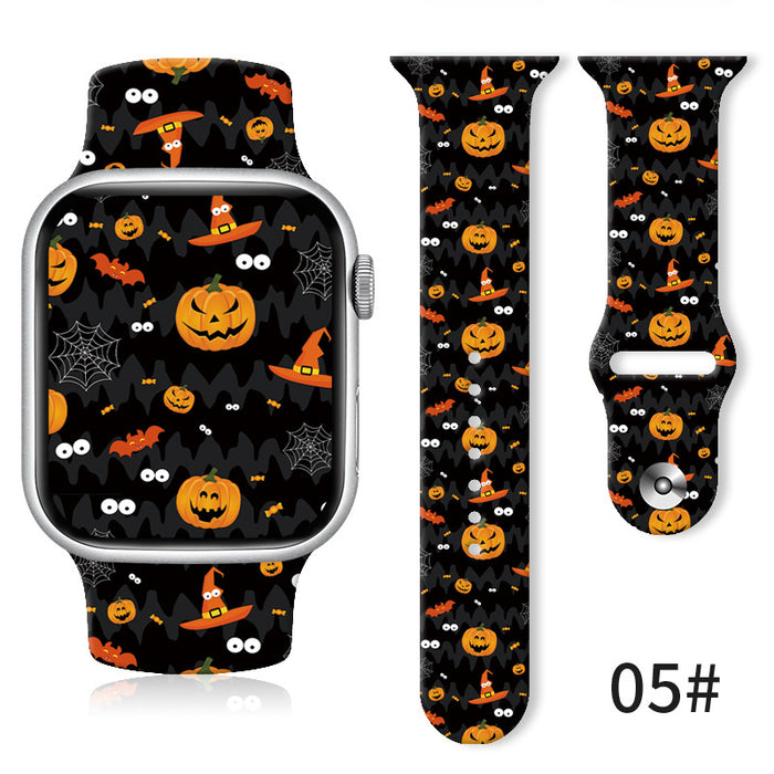 Wholesale Cartoon Christmas Silicone Strap Suitable for Apple Watch Strap JDC-WD-NuoQi003