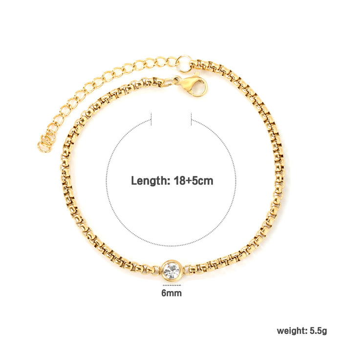 Wholesale Mixed Color Heart-Shaped Zircon Bracelet Niche Design Cherry Bracelet Stainless Steel Bracelet