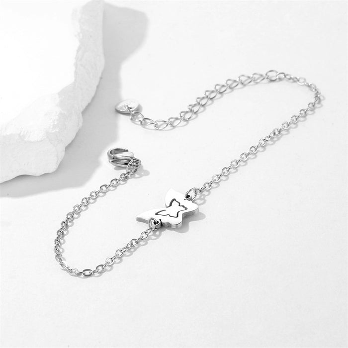 Wholesale Glossy Stainless Steel Butterfly Bracelet JDC-BT-MingM012