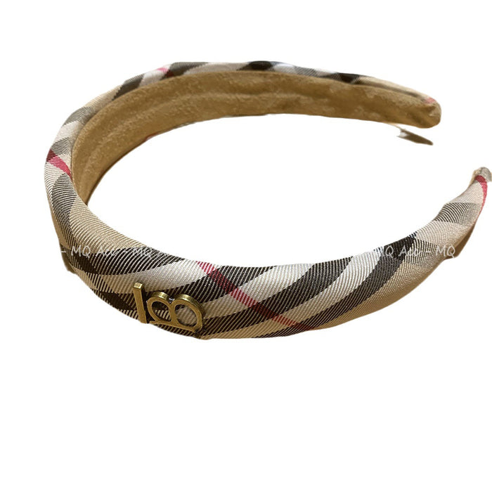 Wholesale Metal with Classic Plaid Headband for Women JDC-HD-Yuq008