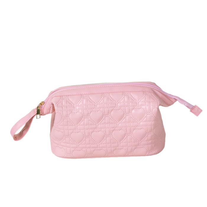 Wholesale Large Capacity PU Leather Cosmetic Bag With Partitioned Storage Customizable Logo White Ins Style Travel Toiletry Organizer Gift