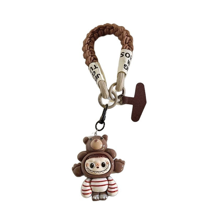 Wholesale Cute cartoon cloth woven nylon lanyard key chain