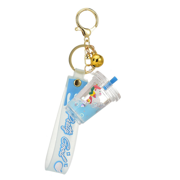 Wholesale Liquid Quicksand Unicorn Oil-Filled Keychain
