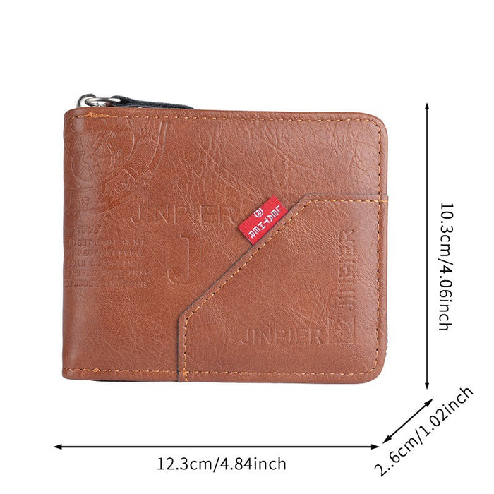 Wholesale Vintage Men' s Pu Leather Zipper Wallet Coin Purse Gift Boutique
