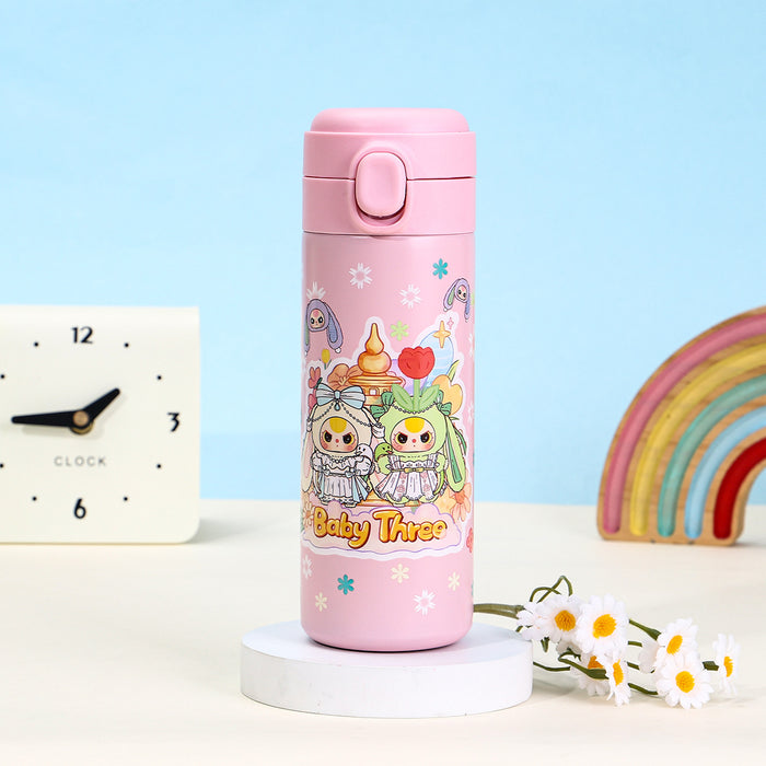Wholesale Stainless Steel Cartoon Outdoor Portable Handle Thermos Cup Double-Layer Vacuum Gift Water Cup