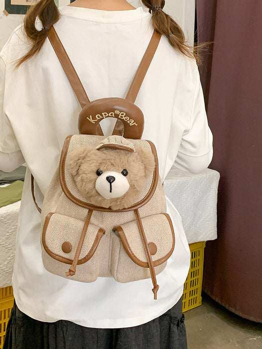Wholesale Cute bear flap backpack with large capacity