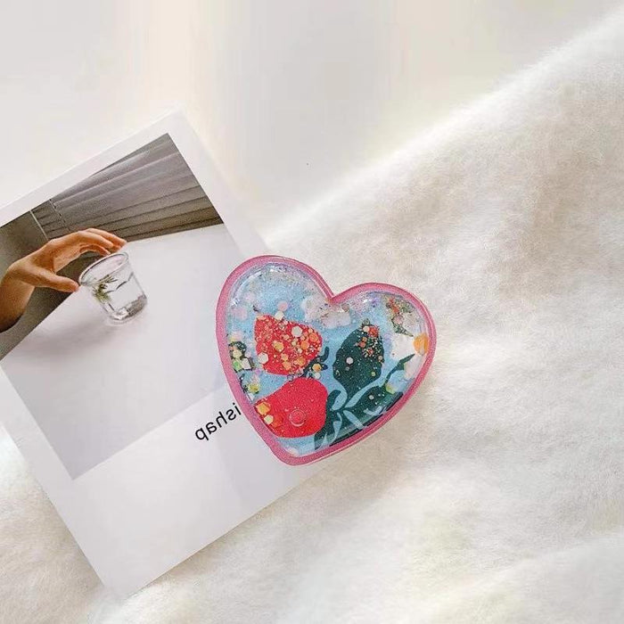 Wholesale Heart-shaped adhesive quicksand phone stand