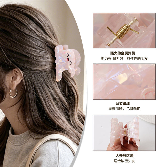 Wholesale Ghost Hair Claw Clip Iridescent Shell Pattern Cartoon Shark Clip For Women PVC Fashion Accessory Gift Resale